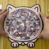 135pcs Cat-shaped Wooden Jigsaw Puzzle Unique Irregular Puzzle Pieces Game Birthday Xmas Gifts for Cat Lovers Home Decorations