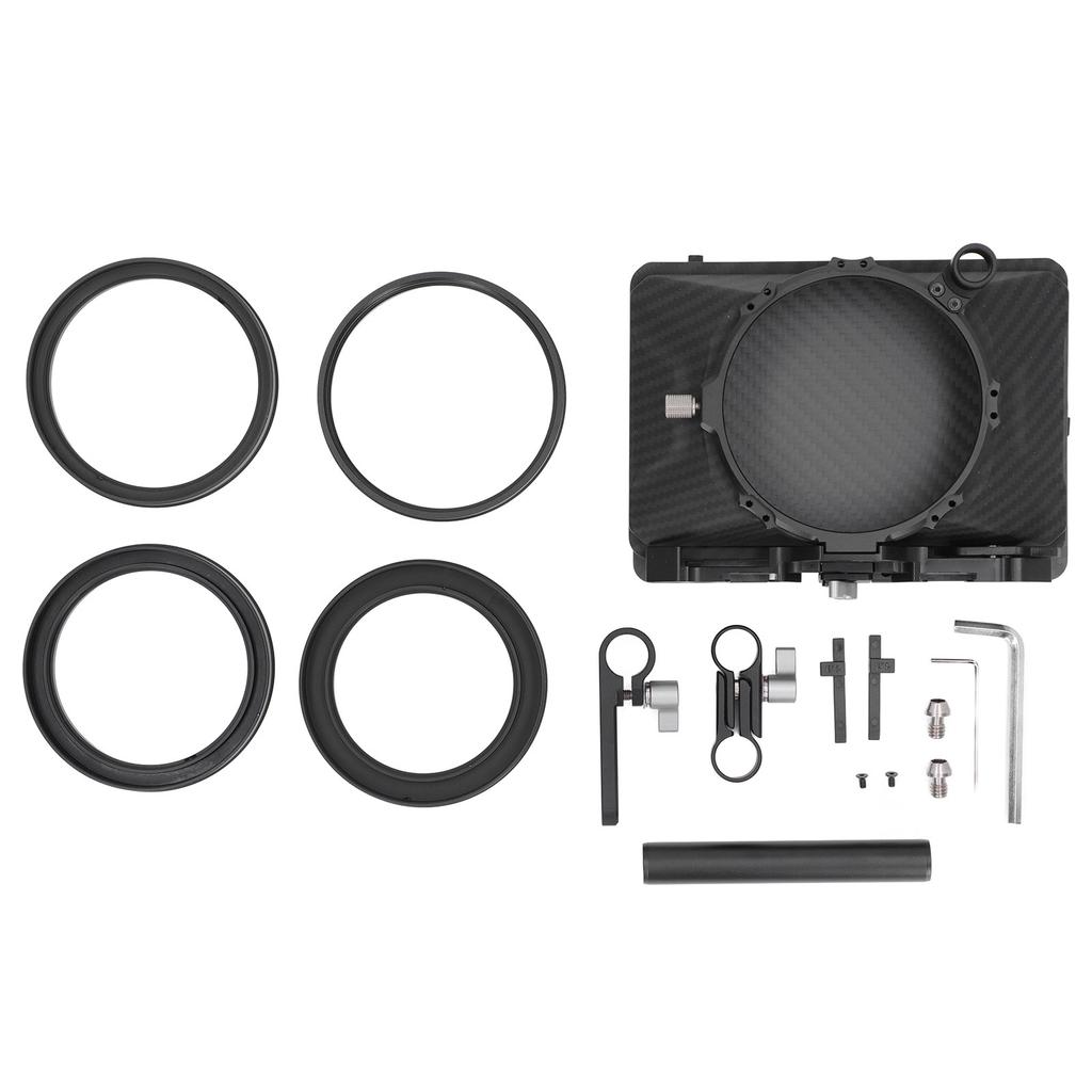 FOTGA Matte Box Carbon Fiber Mini Lightweight Multiple Interfaces Matte Box for Camera Lens