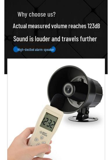 120dB Hırsızlık Önleyici Alarm Sireni, 220V/24V/12V Yüksek Tonda Gürültülü Hoparlör Korna