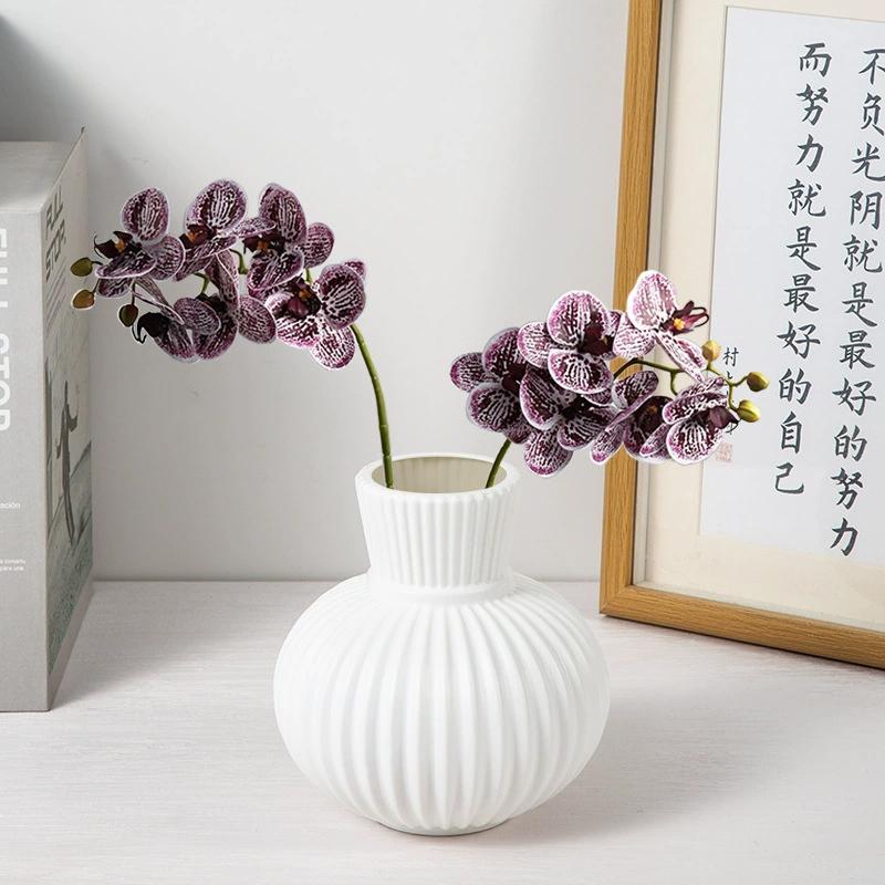 White Vaser Flower Bottle White Frosted Vase Aesthetic Flowerpot Plant Holder Bottle Table Center Decoration Home Decor