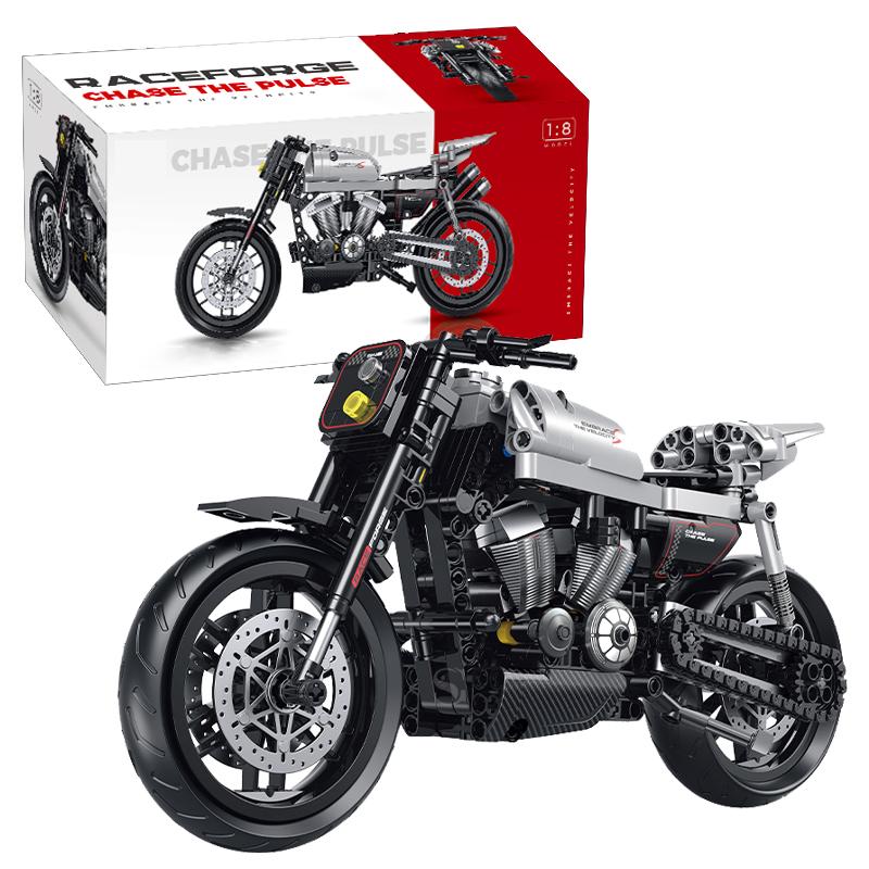 

553pcs XR 1200 MOC Building Blocks Cruiser Motorcycle Model 1:8 Classic Road Retro Vehicle Set DIY Bricks Toys for Boy Kids Gift