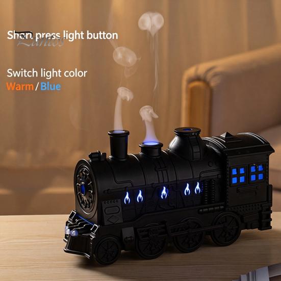 Essential Oil Sprayer for Relaxation Vintage Steam Train Aroma Diffuser, 300ml Ultrasonic Cool Mist Humidifier with Dual Automatic Power Off
