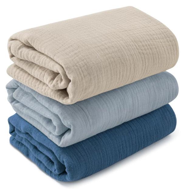 

Детское хлопковое одеяло из пряжи, трехпредметное оберточное полотенце для новорожденных, шестислойное оберточное одеяло 50 25cm