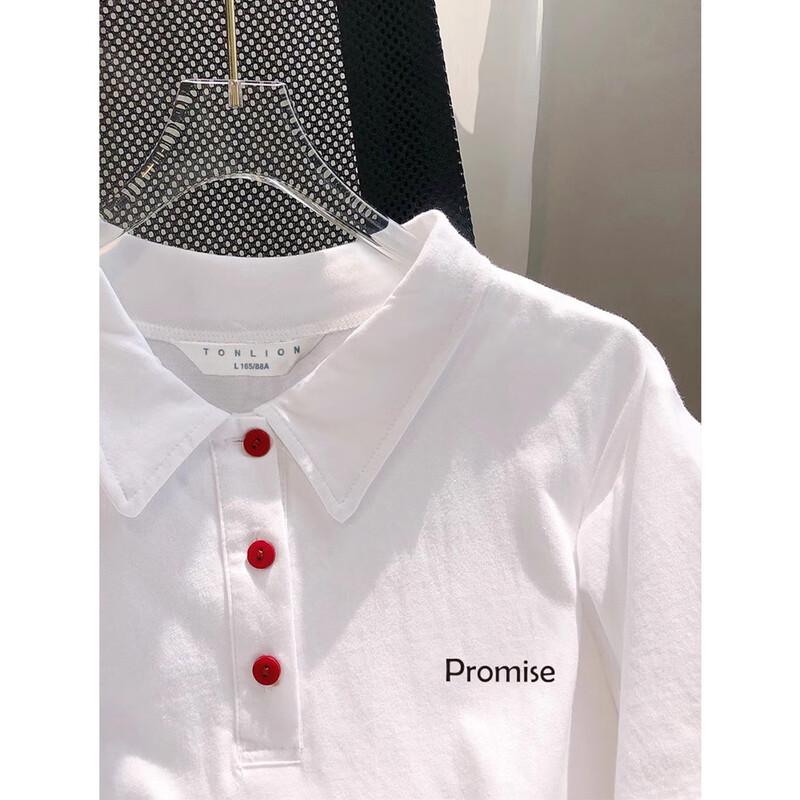 TonLion Women's Summer Contrast Polo Shirt