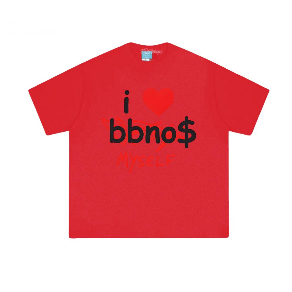 I Heart Myself Tee - LIMITED EDITION bbno$ Same as 100%Cotton Tee-shirt Summer 100%Cotton Round Neck T shirt XS красный
