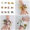 5Pcs Wedding Corsages Boutonniere Prom Boutonniere for Wedding Ceremony Anniversary, Rose Corsages for Bride and Groom,