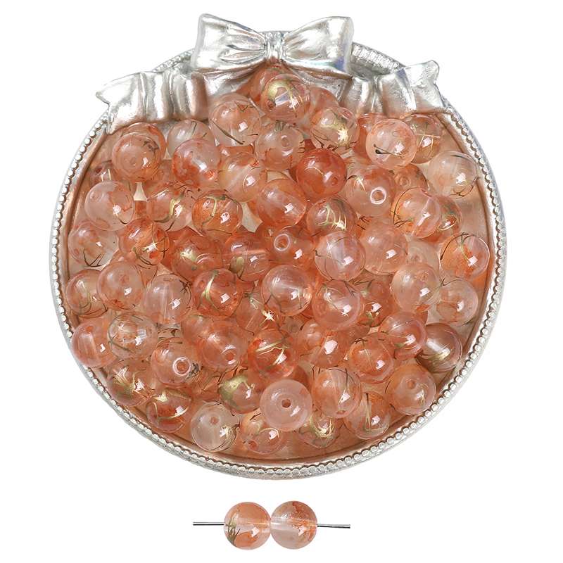 30/50 pezzi Perline di Vetro Cristallo Inchiostro Pervasivo Ghiaccio Tintura Halo Spruzzate Perline Distanziatrici Libere Dorate per Creazione di Gioielli