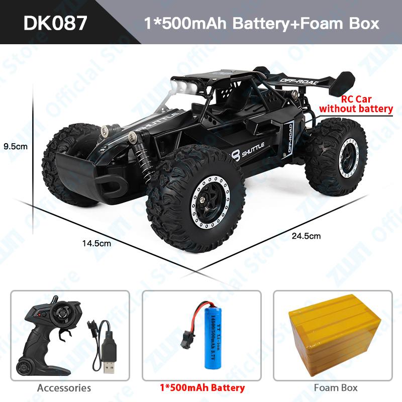 AAYA1 ZWN 1:16 2.4Gh Model RC Car With LED Lights 2WD Off-road Remote Control Climbing Vehicle Outdoor Cars Toys for Boys Girls Gifts