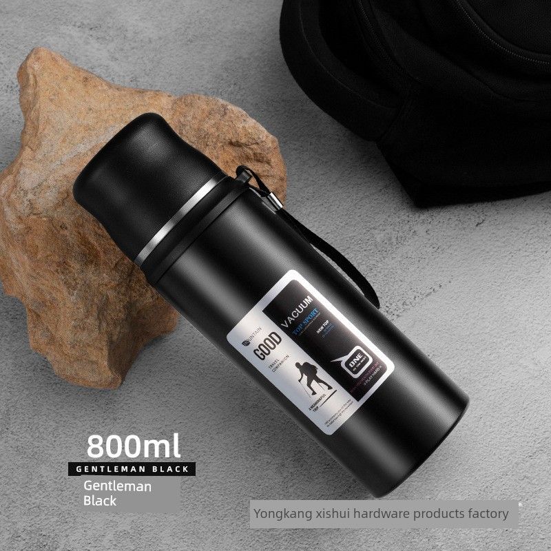 Brand New Large-Capacity Thermos Cup, Stainless Steel Kettle, Vacuum Outdoor Travel Kettle, Portable Car-Mounted Water Cup, Customizable with Text
