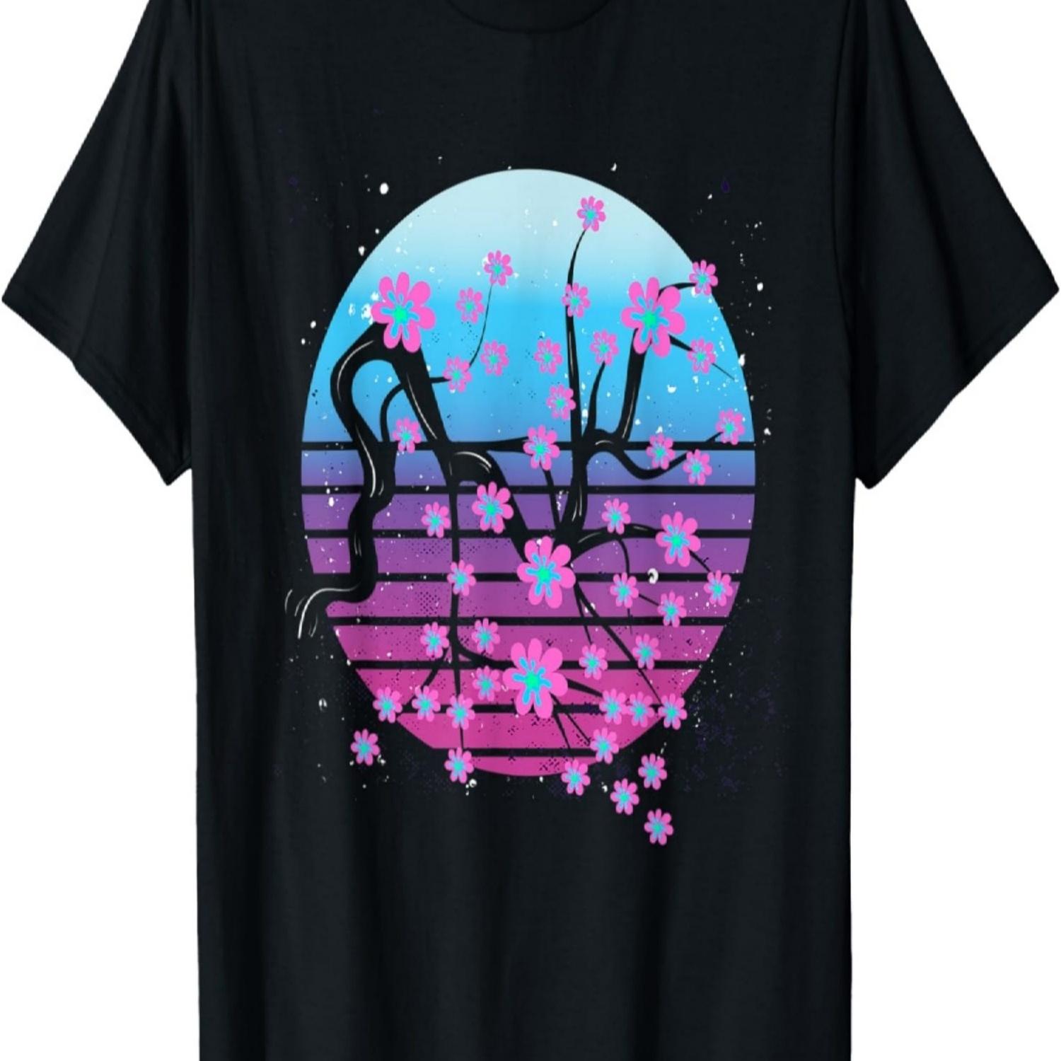 Sakura Retro Flower Vaporwave Cherry Blossom T-Shirt S
