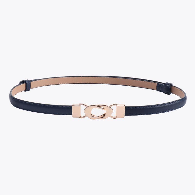 

Ladies Simple Pu Thin Waist Belt With Metal Clasp For Sweet And Fresh Style Outfits чирковий