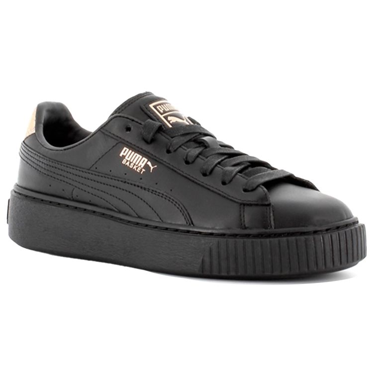 Puma Basket Platform Rg Lightweight Durable Non-Slip Low-Top Sports Sneakers Women sneakers Black 368190-01