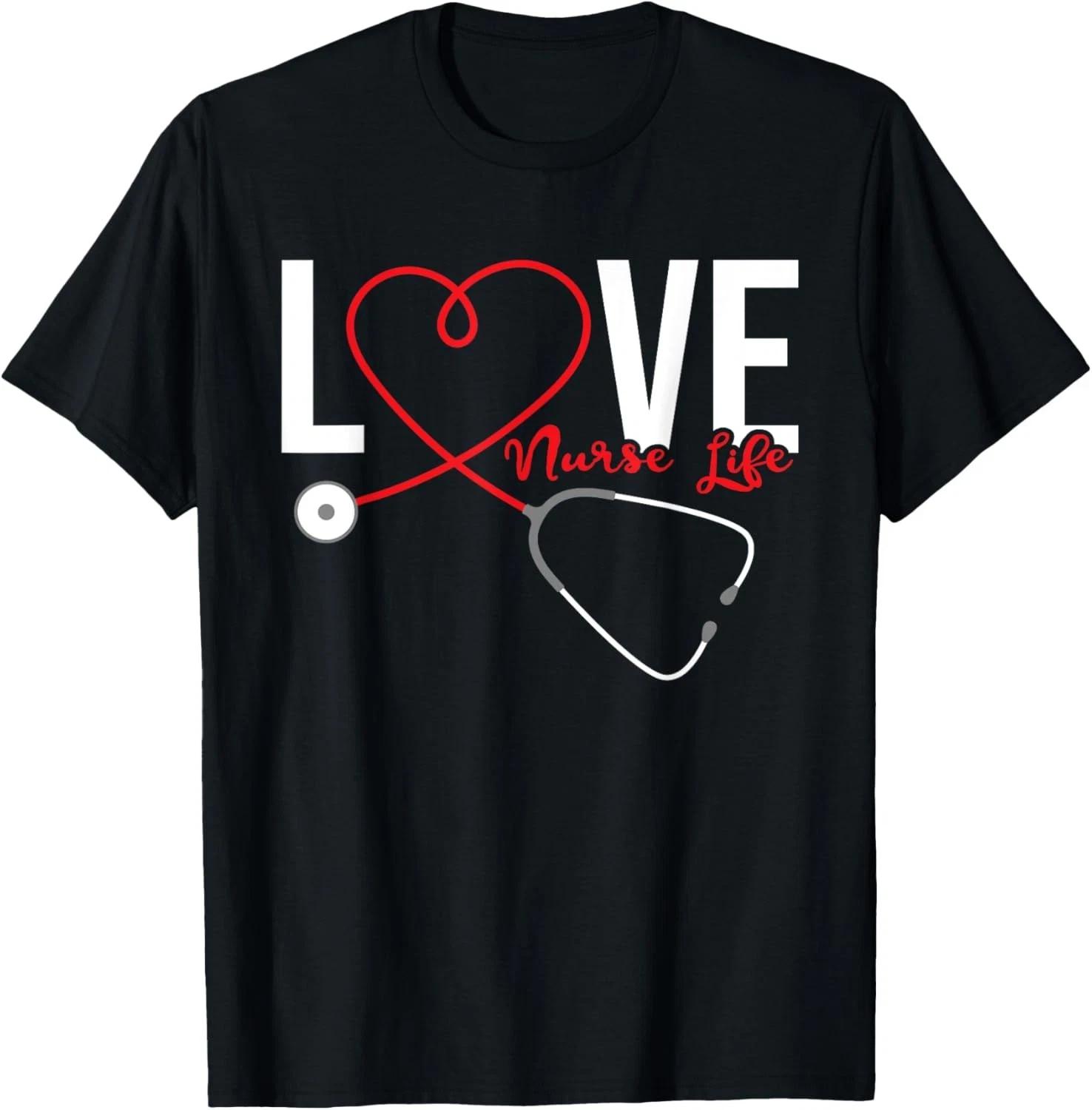 Nurse Life Shirt - Love Registered Nurse RN Nursing Healthcare Tee 4XL