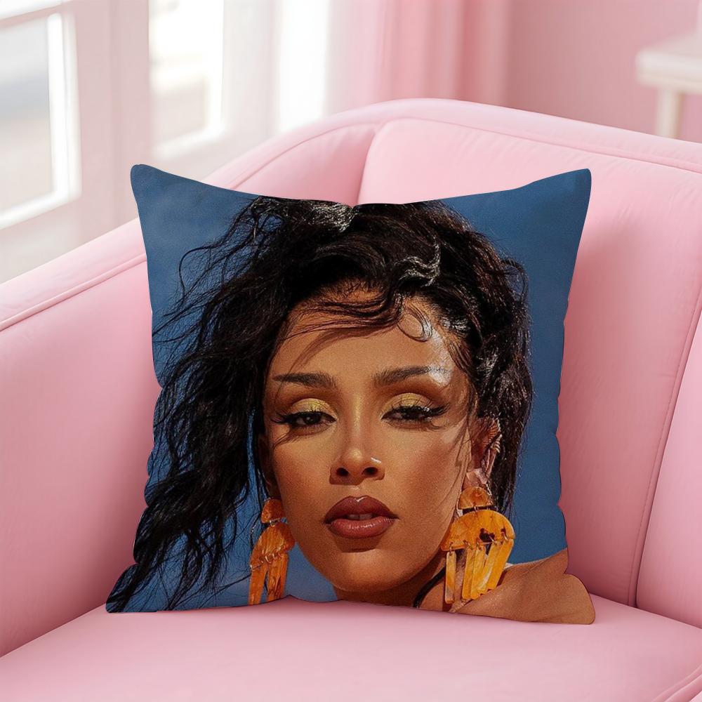 Singer D-Doja CatS Cushion Cover Home & Car Multi-Scene Pillow Cover - Reversible, Soft & Durable for Daily Use