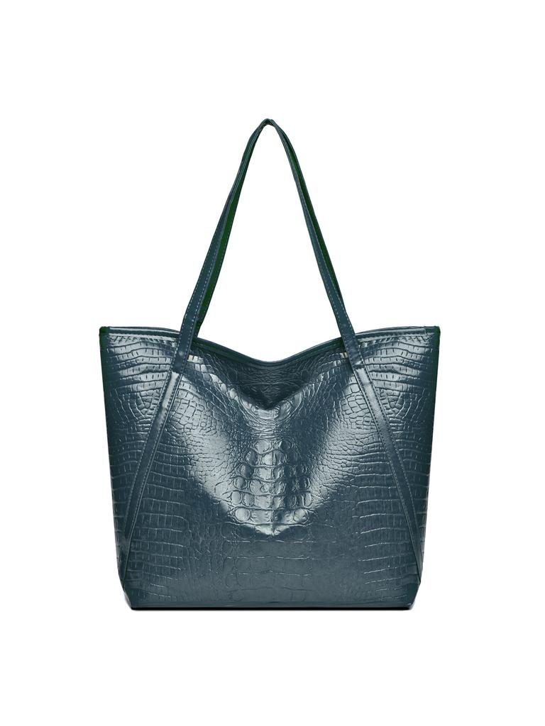 European and American retro bags women's new large-capacity crocodile pattern tote bag texture casual versatile commuter shoulder bag