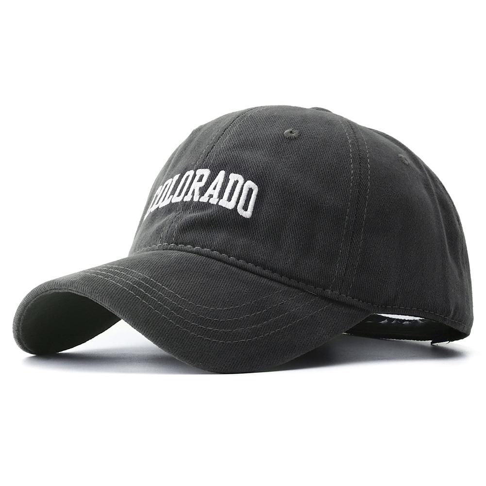 Print Embroidered Baseball Hat Adjustable Sun Protection Visor Cap Outdoor Use Duck Tongue Caps For Women Men Dad Hats Latest Colorado Letter