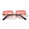 Metal Rimless Sunglasses Women's Glasses Square Ultra-light Men's Sunglasses