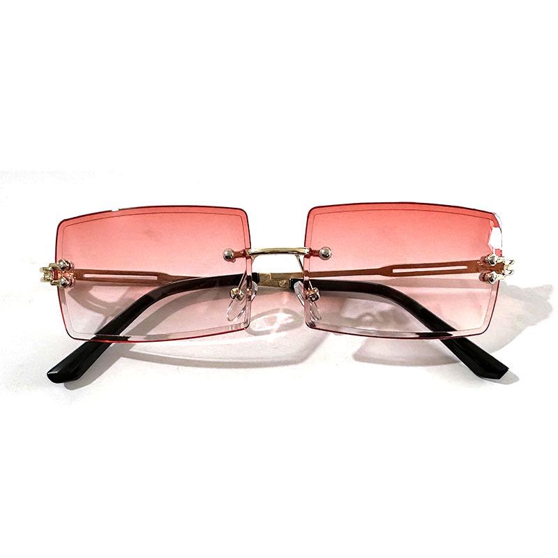 Metal Rimless Sunglasses Women's Glasses Square Ultra-light Men's Sunglasses