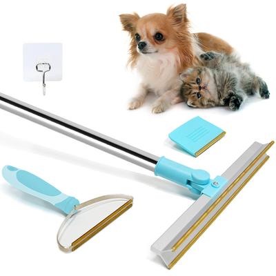 Evcil Hayvan Tüyü Temizleme Seti Evcil Hayvan Tüyü Temizleme için Halı Tırmığı Ayarlanabilir Uzun Saplı Köpek Kedi Tüyü Süpürgesi Yeniden Kullanılabilir Tüy Tiftik Temizleyici