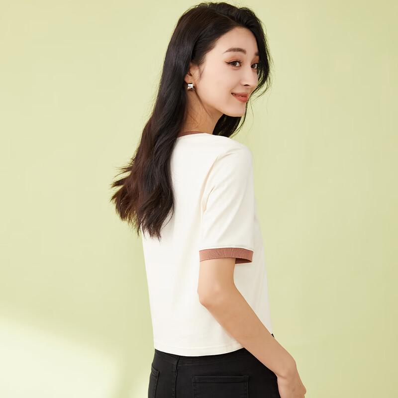 Women's Versatile Patchwork Print Short Sleeve T-Shirt
