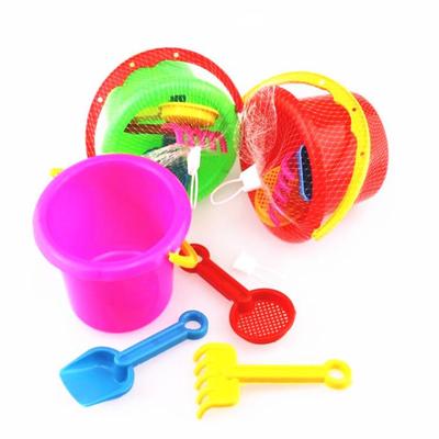 Exquisite Summer Beach Water Toy Set: 10 Cm Bucket & Four-Piece Mesh Bag