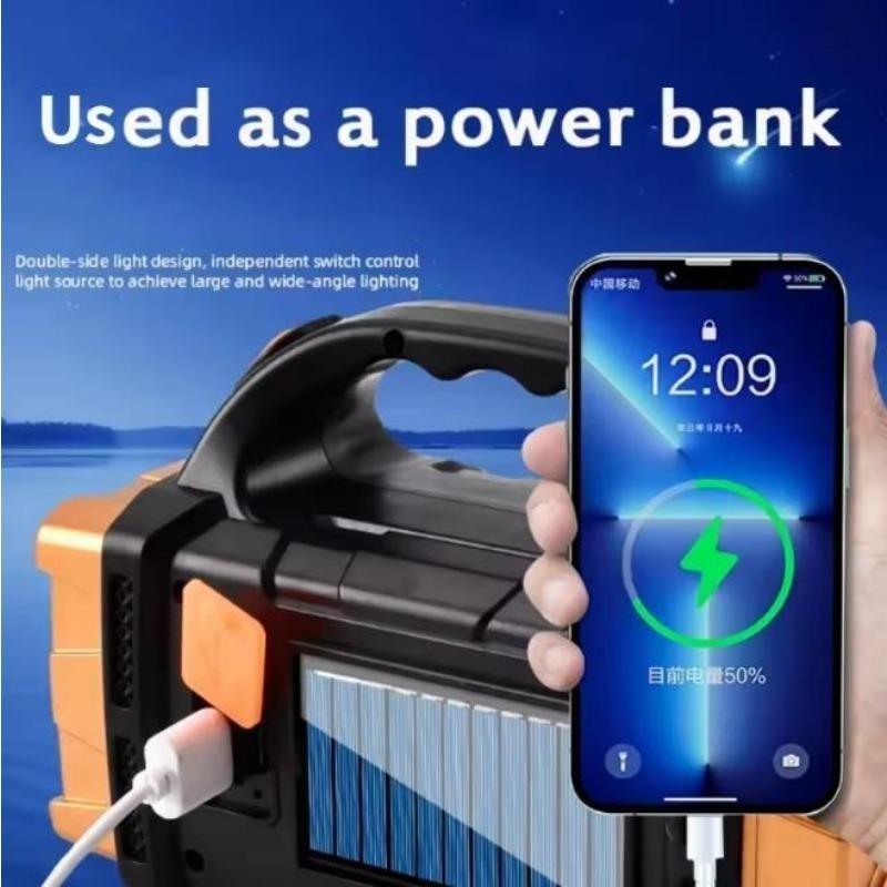 High Power Led Flashlights Camping Torch Work Light Solar Charge 4 Gear USB Rechargeable Light Waterproof Light for Outdoor
