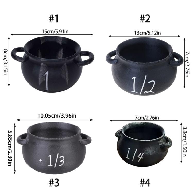 Mystical Halloween Cauldron Measuring Cups Witches Themed Baking Essential For Potion Recipes Party Supplies And Festival Crafts