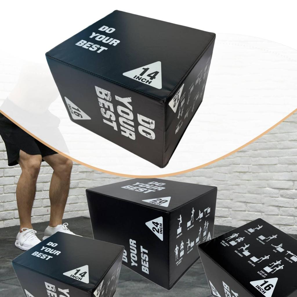 3 in 1 Plyometric Jumping Box Versatile Step for Gym Exercise Workout 50x40x35cm