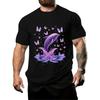 Purple Dolphin Butterfly Print Tshirt For Men Plus Size Casual Breathable Summer Tee