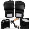 1Pair Man Male Half Finger Boxing Training Gloves Accessory for Kickboxing Sanda Muay Thai(black )