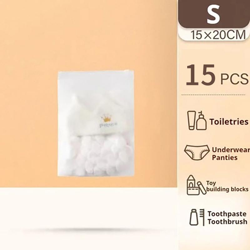 10/15Pcs Reusable Zipper Bag PE Frosted Transparency Plastic Waterproof Travel Packing For Clothes Underwear Classified