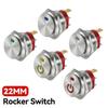 12V-24V 20A Car 22mm Switches Button Round Shape Rocker Switch Stainless Steel Self-locking Two Positions Button ON-OFF 3 Pins Battery Switches5