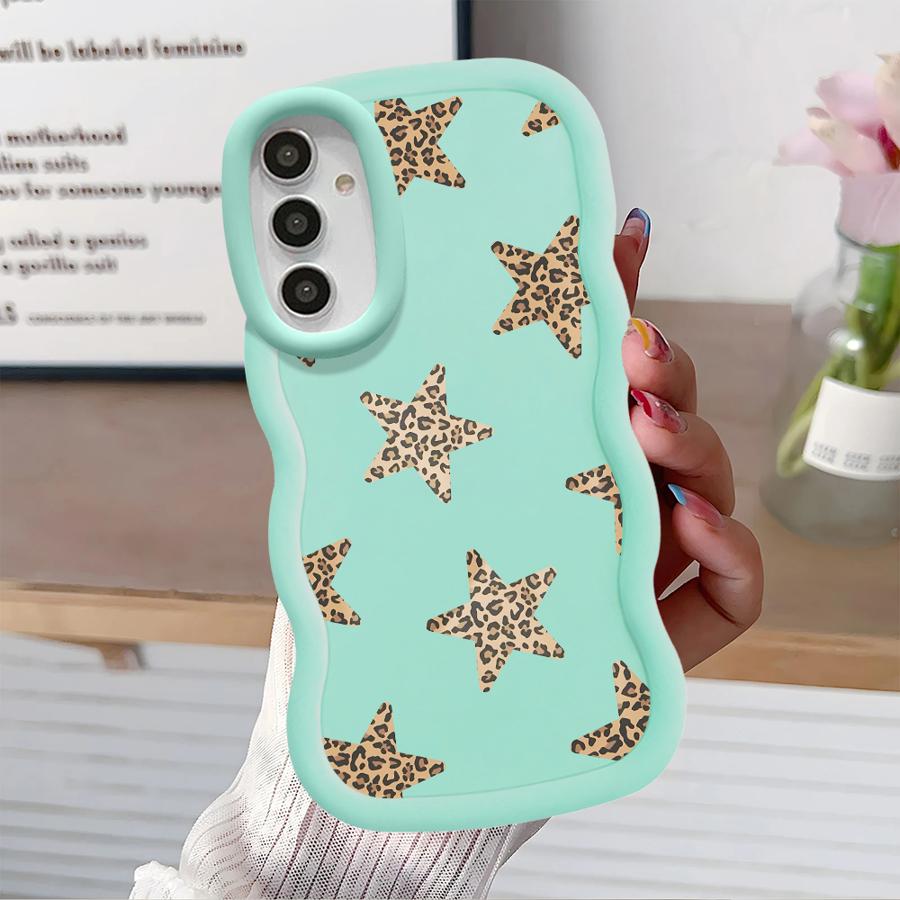 Soft Phone Cover Case for Samsung Galaxy A14 A16 A15 A21s A11 A13 A52 A12 A04 A22 A23 A53 A03 A06 A05 A33 Leopard Star Design