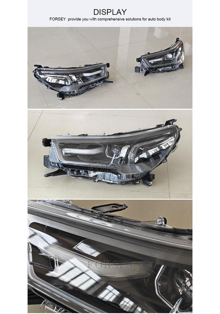 Sequential Turn Signal LED Projector Headlight with Daytime Running Lights for 2021+ Hilux Revo