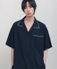 Nyuobeu Stitch Open Collar Shirt Navy