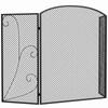 Fireplace Spark Guard Foldable 3-Panel, 133x1x77 cm, Black
