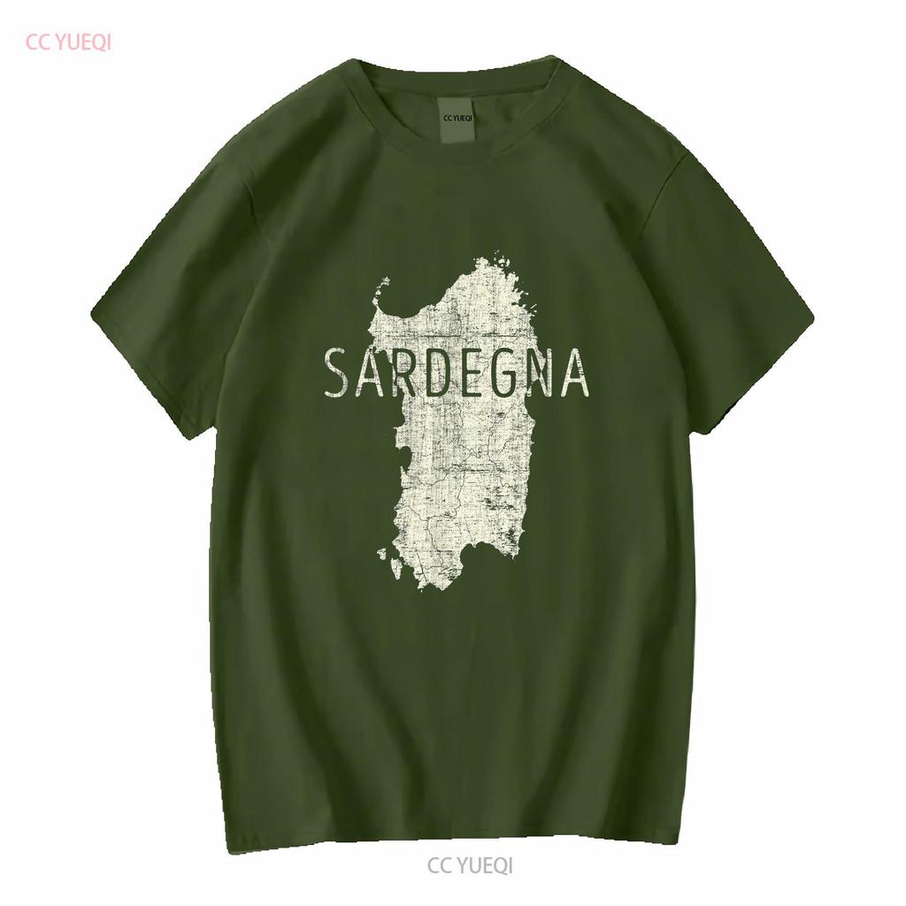 Mappa Sarda Word Art Sardegna Italia Souvenir Maglietta Felpa 101261 manica lunga o corta vintage Lavata streetwear Comoda