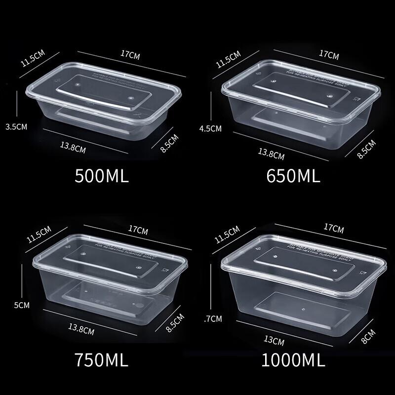 Disposable Rectangular Plastic Meal Prep Containers