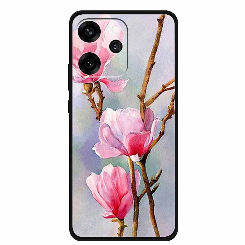 For Oppo Reno15 Phone Case TPU Soft Silicone Tech Style Case for Oppo Reno 15 Flower Heart-shaped Protector Cover PLW110 Coque