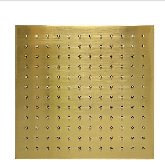 Rainfall Shower Head in Gold Square Top Shower Head Brass