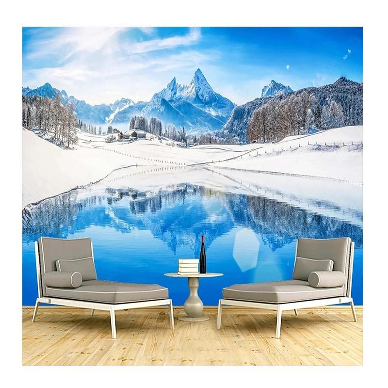 

Beautiful Snow Mountain Scenery Mural Living Room Tv Sofa Study Room Background Wallpaper Wall Mural 200 cm(W) x 140 cm(H)
