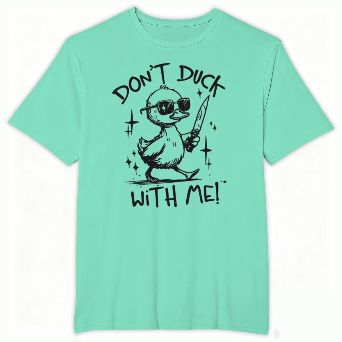 Funny Duck Sarcastic Tshirts for Men Retro Dont Duck with Me Meme Graphic T Shirts Adult Humor Short Sleeve Tee Tops S