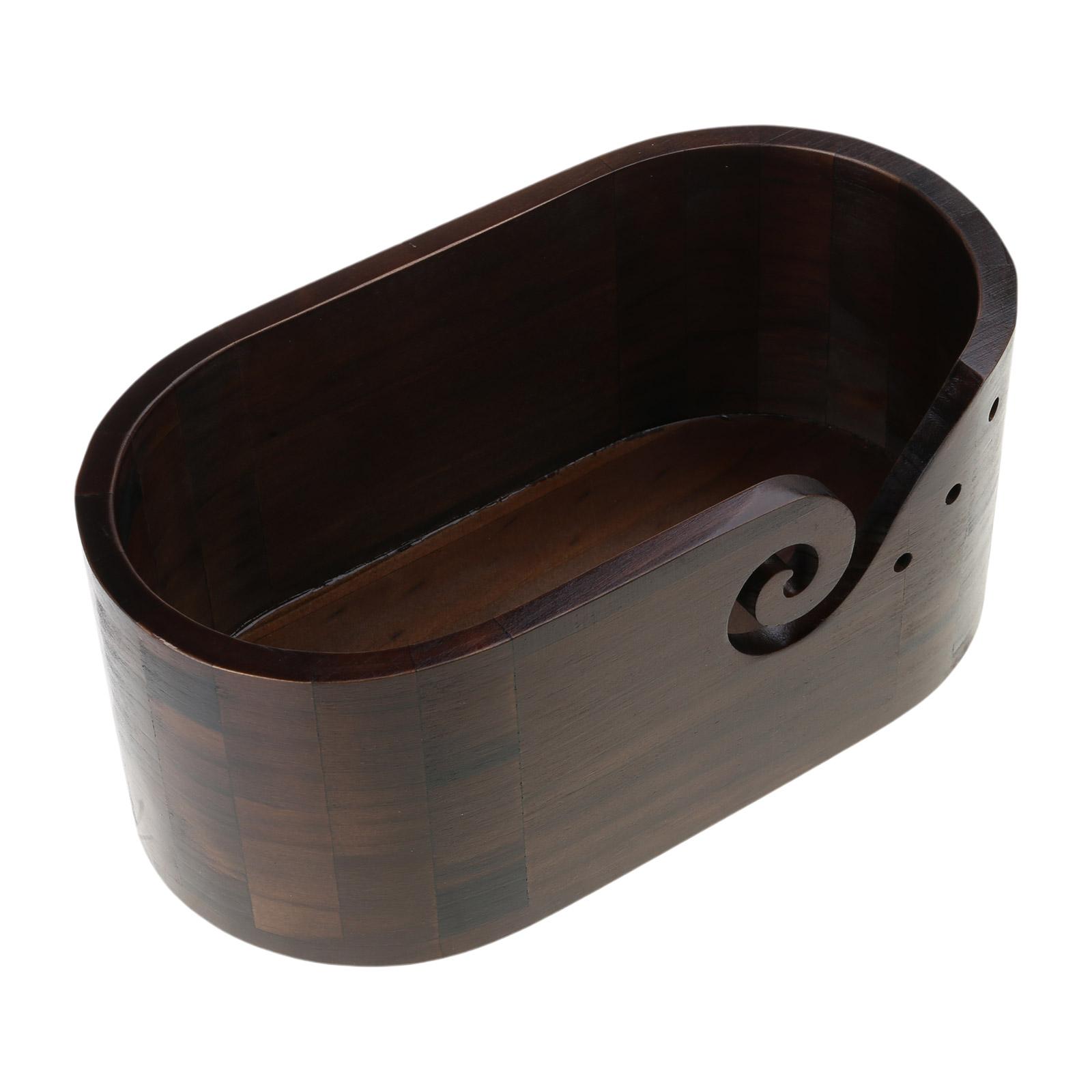 

Деревянная пряжемоталка с отверстиями, держатель для вязальной шерсти, чаша для хранения пряжи для вязания крючком, аксессуары для хранения вышивки и вязания крючком B