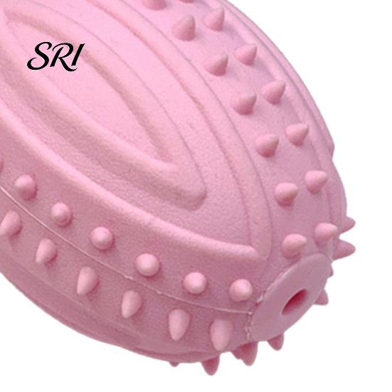 Bite-resistant Toy Dog Teething Toys with Spike Teeth Cleaning Ball Bite-Resistant Rugby Chew Interactive Sound for Small Medium Large Dogs