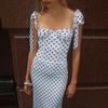 Women's Fashion French Polka Dot Sexy Tube Top Long Dress Slim Tie European and American Celebrity Style Suspender Dress