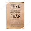 Fear Is The Mind Killer Dune Litany Poster Metal Plaque Funny Wall Decor Cave Pub Wall Mural Tin Sign Poster