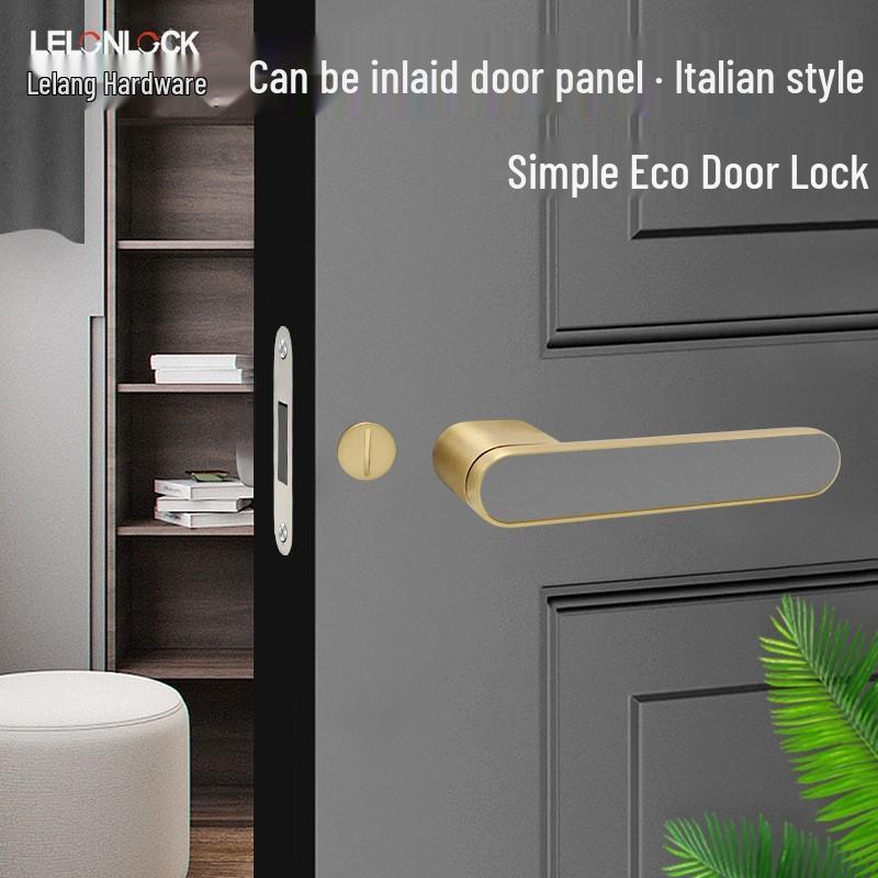 Italian Minimalist Eco Wood Door Handle: Keyless Magnetic Lock for Bathroom or Bedroom