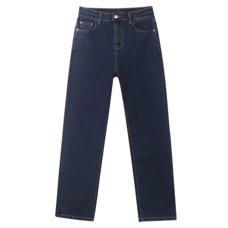Women's High-Waist Retro Blue Slimming Cigarette Jeans - 2025 Spring & Autumn Collection