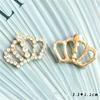 10Pcs 33*22MM Fashion Chic Silver Crystal Crown Buttons For Wedding Invitation Rhinestone Button For Decorate Craft