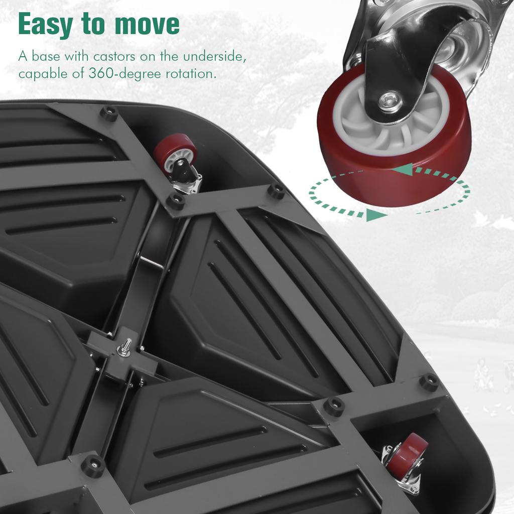 Square Umbrella Parasol Base with Wheels Patio Outdoor Garden Umbrella Base for Deck Poolside Lawn